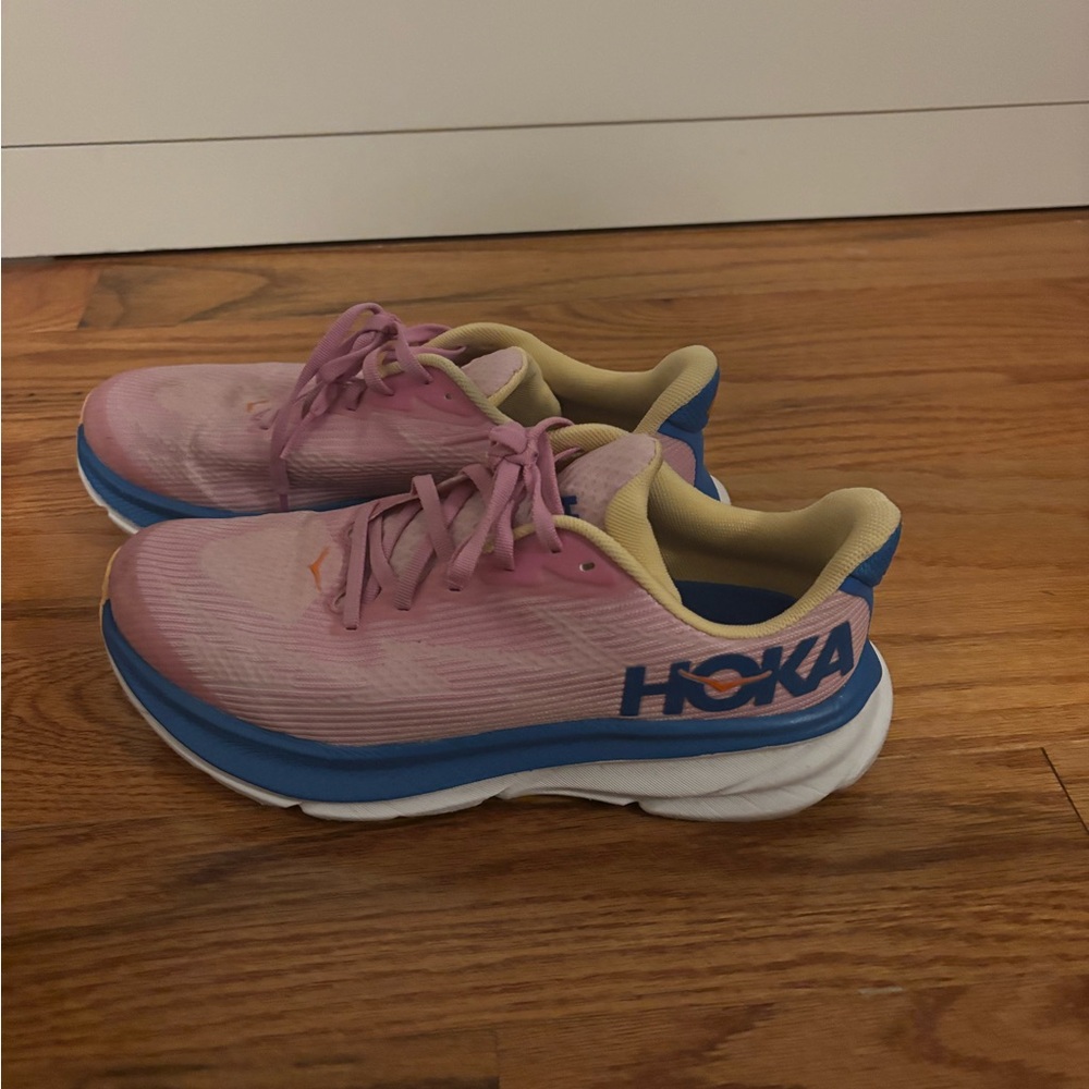 Hoka Yellow and Blue Athletic Shoes